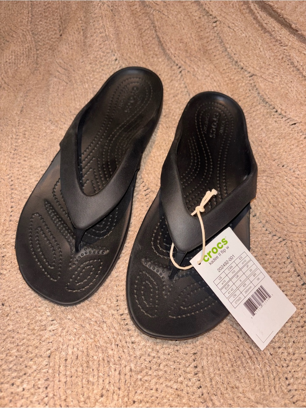 Crocs Kadee II Flip Flops Black Women’s Size 10 US NWT